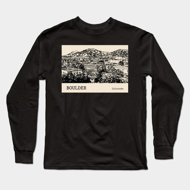 Boulder Colorado Long Sleeve T-Shirt by Lakeric